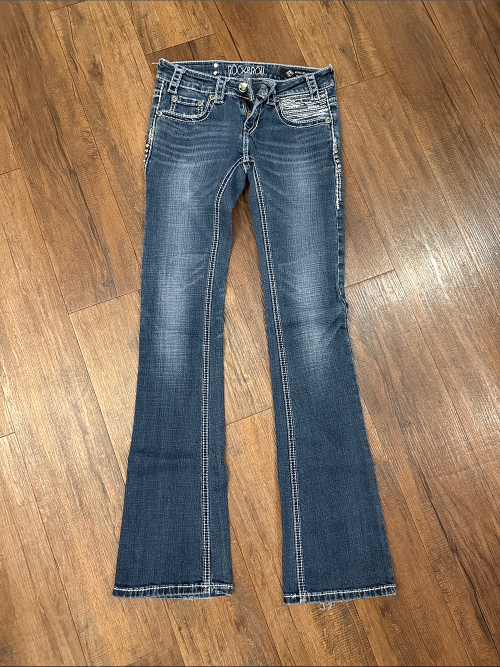Rock & Roll Cowgirl Dark Blue Flare Jeans